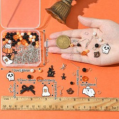 Наборы для изготовления висячих сережек из сплава эмали и акрила на тему Хэллоуина своими руками&nbsp;DIY-YW0009-97