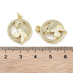 Pendenti in zirconi cubici trasparenti in micro pavè di ottone&nbsp;KK-L213-024G-01