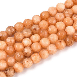 Chapelets de perles en jade blanc naturel teinté&nbsp;G-T139-4mm-60-06