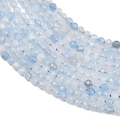 Natürliche Aquamarin Perlen Stränge&nbsp;G-Z163-C01-3mm