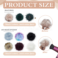 16 шт. 8 вида полиэстеровых помпонов&nbsp;DIY-PH0032-52