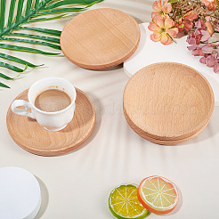 4 tapis de tasse en bois.&nbsp;AJEW-MB0001-18B