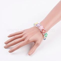 Ab Farbe überzogene Glasperlen Multi-Strang Stretch-Armbänder&nbsp;BJEW-JB03308