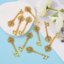 Supports clés pendentif en strass de style tibétain&nbsp;TIBEB-A101291-AG-FF