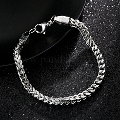 Braccialetti a maglie in acciaio inox con catene di carta&nbsp;PW-WGB56CD-01