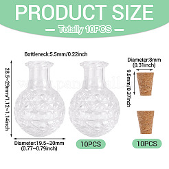 10шт стеклянные бутылки&nbsp;AJEW-TA0002-74