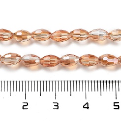 Стеклянные бусины с гальваническим покрытием &nbsp;EGLA-J013-4X6mm-F24