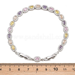 Теннисные браслеты из платиновой латуни с микропаве из кубических цирконий&nbsp;BJEW-B160-02P-03