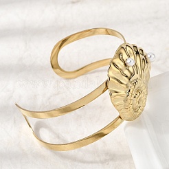 Стильные браслеты-манжеты из нержавеющей стали 304&nbsp;BJEW-K302-01D-G