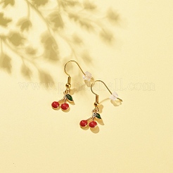 Orecchini pendenti con frutti in lega con smalto&nbsp;EJEW-JE04916