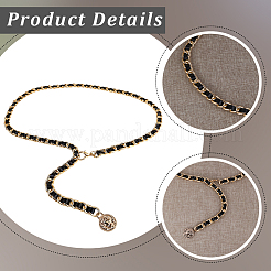 1 chaîne de taille tressée en cuir PU pour femme&nbsp;AJEW-CL0005-49A