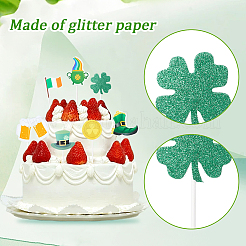 День святого патрика клевер бумажные украшения для торта&nbsp;AJEW-WH20022-29A