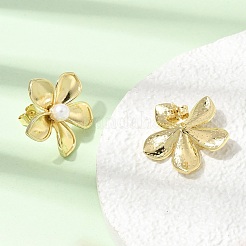 Orecchini a bottone in ottone da donna&nbsp;EJEW-F422-01B-G