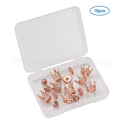 Messing Micro Pave klare Zirkonia Perlen&nbsp;ZIRC-TA0001-09RG
