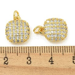 Rack-Beschichtung Messing Micro Pave klar Kubisch Zirkonia Charms&nbsp;KK-Z067-23G-02