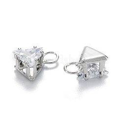 Breloques en laiton zircon cubique clair&nbsp;ZIRC-G170-14P