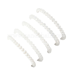 5 шт. Женские браслеты из круглых стеклянных и бусин CCB&nbsp;BJEW-JB12675