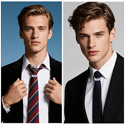 Зажимы для галстука из цинкового сплава с прозрачным кубическим цирконием&nbsp;AJEW-WH20096-01