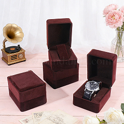 Cajas organizadoras de madera y terciopelo&nbsp;CON-WH0110-336B