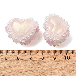 Imitationsperlen aus Kunstperlen und Polymerclay (Rot&nbsp;RE-CBA1913-01B