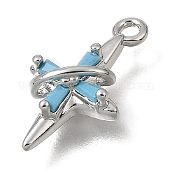 Pendentifs en laiton sertis de micro-pavés de turquoise et de zircon cubique&nbsp;CU-CBAC809-02P