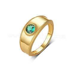 Кольца для пальцев с зелеными кубическими цирконами и паве из латуни&nbsp;YY7956-3
