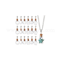 18 шт. 6 стиля стеклянная бутылка желаний европейские подвески-шармы&nbsp;PALLOY-GA0001-12