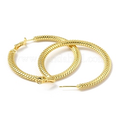 Pendientes de aro grandes con cadena de latón para mujer.&nbsp;EJEW-A070-04G