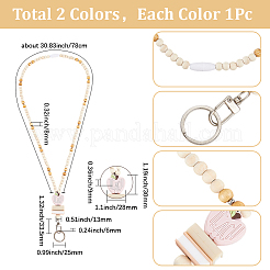 Выдвижная катушка для значков из дерева и силикона с цепями&nbsp;HJEW-SC00157