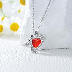 Collares con colgante de cangrejo de aleación con rhinestone para mujer&nbsp;WG730EC-01