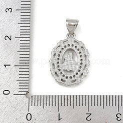 Pendentifs avec zircon cubiques à micro-pavés en laiton&nbsp;KK-P323-11C-P01