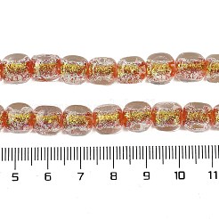 Нити из фольгированных бусин лэмпворк ручной работы&nbsp;FOIL-K003-05G