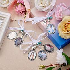 3 pièces 3 breloques de photo de bouquet de mariage de style&nbsp;HJEW-SZ0001-33
