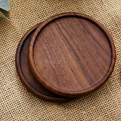 Tapis de tasse en bois de noyer noir&nbsp;WOOD-DJ0001-06D