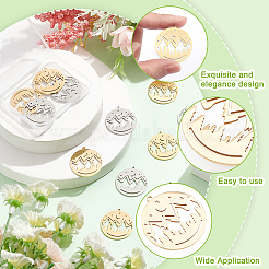 12 шт. подвески из нержавеющей стали 201 двух цветов&nbsp;STAS-DC0011-01