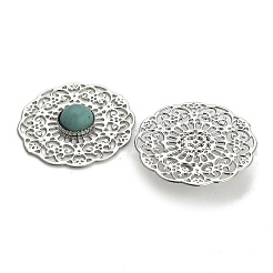 Латунные синтетические бирюзовые кабошоны&nbsp;KK-Z088-06P