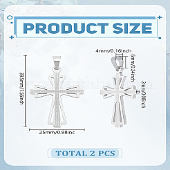 2 шт. крестики-подвески из нержавеющей стали 304&nbsp;STAS-LP0002-80