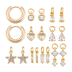 Наборы для изготовления сережек-колец из латуни&nbsp;GLAA-PH0033-52