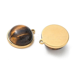 Pendentifs en acier inoxydable 304 et œil de tigre naturel&nbsp;SA-CBA11D7-03G