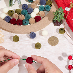 48 шт. 6 вида пластиковых флокированных бусин&nbsp;KY-SC0002-47B