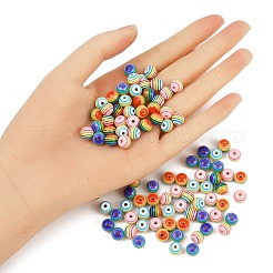 100 шт. 2 вида прозрачных полосатых смоляных бусин&nbsp;RESI-FP0001-45