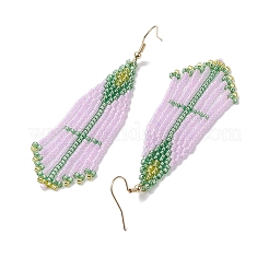 Серьга-гвоздик из нержавеющей стали 304 со стеклянным подвесом&nbsp;EJEW-MZ00180-01