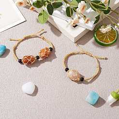 Realizzazione di braccialetti in macramè con cordino di nylon intrecciato regolabile&nbsp;AJEW-SW00013-11
