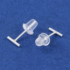 999 изящные серебряные серьги-гвоздики для женщин&nbsp;EJEW-S215-30S-02