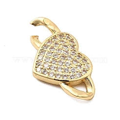 Шармы-соединители из латуни с микропаве из прозрачного кубического циркония&nbsp;KK-A266-09B-G