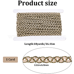 18 mètre de bordure en dentelle tressée en polyester métallisé&nbsp;OCOR-CY0001-87A