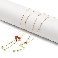 Ожерелья с подвеской в форме сердца из нержавеющей стали 304 с вакуумным покрытием PVD&nbsp;NJEW-C063-04G-01