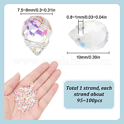 Прозрачные стеклянные бусины гальваническим пряди&nbsp;EGLA-SP0001-05B