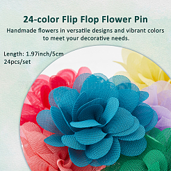 24 Stück gewebte Blumenbrosche&nbsp;JEWB-FH00008