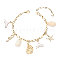 3 шт. 3-цветные браслеты с подвесками из нержавеющей стали и эмалированного сплава&nbsp;BJEW-JB12215